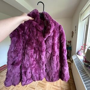 Luxurious Purple Fur Jacket